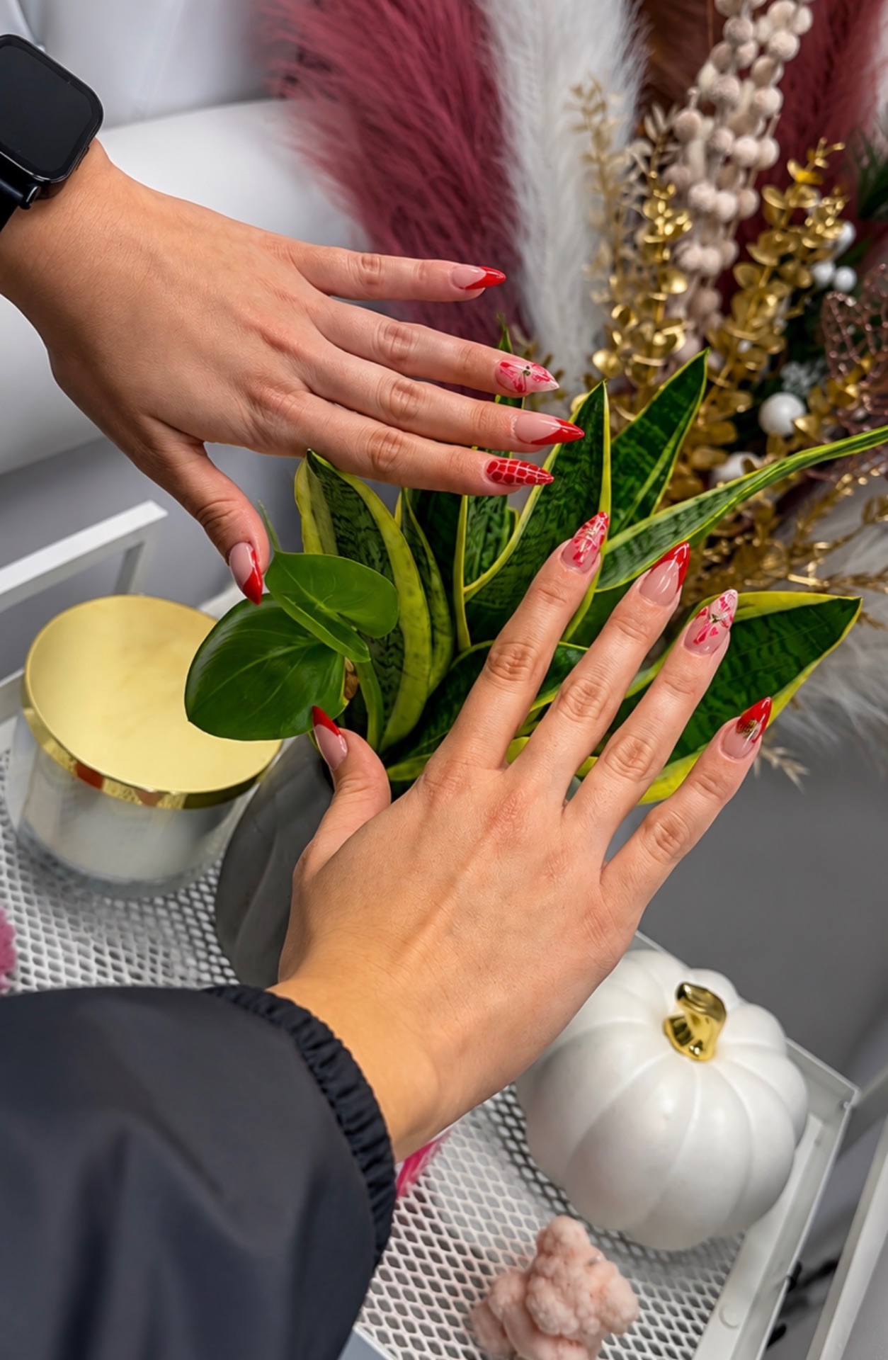 Κόκκινο French nail art